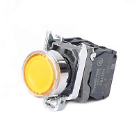 Кнопка SB4 с подсветкой в сборе модульная 22мм желтая металл 24ВDC 1НО+1НЗ | код SB4BW35B5 | Systeme Electric