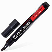 Маркер перманентный (нестираемый) BRAUBERG Contract, ЧЕРНЫЙ, круглый наконечник, 3 мм, без клипа, 150465 | код 150465| BRAUBERG