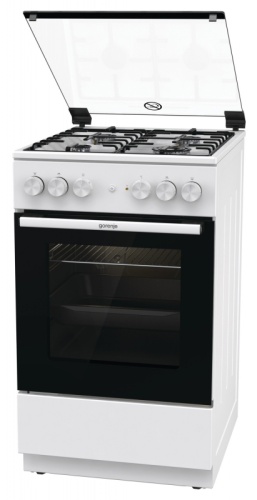 Плита Комбинированная Gorenje GK5A21WH белый/черный (стеклянная крышка) реш.сталь | код 1829600 | GORENJE