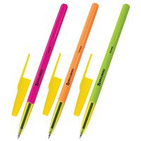 Ручка шариковая BRAUBERG Color, СИНЯЯ, корпус ассорти, узел 1 мм, линия письма 0,5 мм, 141507 | код 141507 | BRAUBERG
