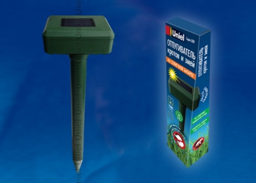Устройство для отпугивания кротов и змей UDR-S50 SOL GREEN , на солнечной батарее. Изменяющаяся частота вибрации. Аккумулятор в/к. IP44. | код UL-00000854 | UNIEL