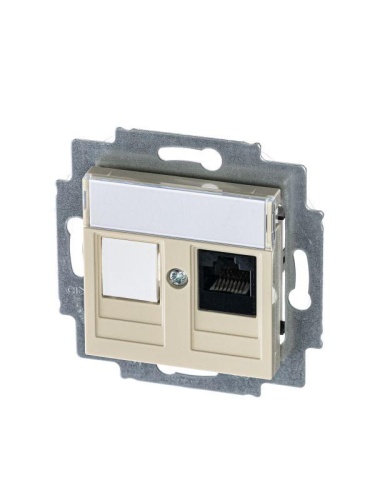 Розетка компьютерная Levit RJ45 кат.5E с заглушкой сл. кость | код 2CHH295117A6017 | ABB