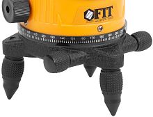 Уровень лазерный самоуспокаивающийся зел. лучи горизонталь+4 вертикали диапазон 20м Li-Ion аккум. 2 уровня яркости тренога алюм. FIT 18637