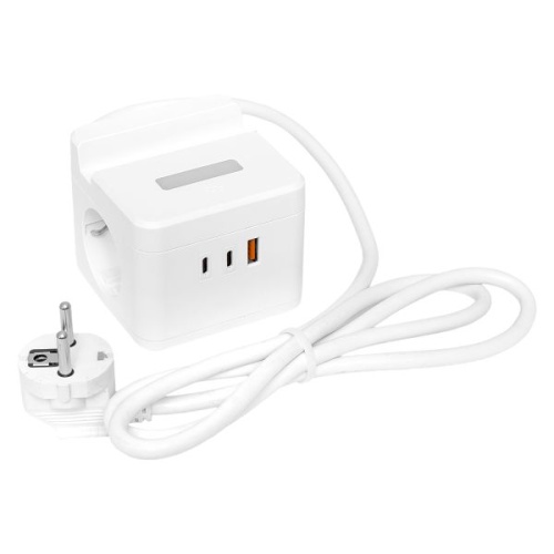 Удлинитель "Куб" 2х1.3м USB + 2Type C с быстрой зарядкой подставкой под телефон и ночником 1кв.мм | код UBA-CUB-2-FC | EKF фото 4