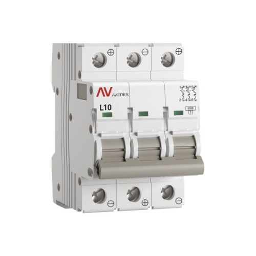 Выключатель автоматический AV-6 DC 3P 10A (L) 6kA EKF AVERES | код mcb6-DC-3-10L-av | EKF фото 2