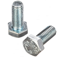 Болт DIN933 M10х50 полная резьба шестигранная глова класс прочности 5.8 покрытие цинк | код DIN933-М10х50 | Крепдил