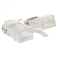 Коннектор RJ-45 TERACOM PRO неэкранированный 8P8C 30мкд Cat.5E универсальный (упак.10шт) | код TRP-PLUG-5EUTP-10 | EKF