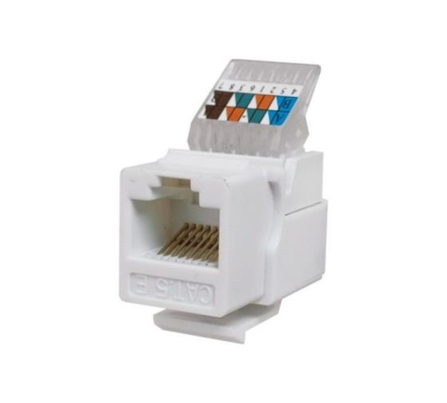 Keystone Jack 8P8C (RJ-45), UTP, Cat.5e. заделка без инструмента, белый | код 10-0312 | SUPRLAN