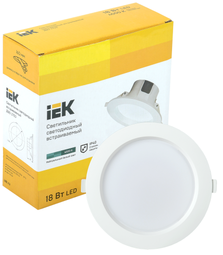 Светильник светодиодный ДВО 1703 круг 18Вт 4000K IP40 белый | код LDVO0-1703-18-4000-K01 | IEK фото 2