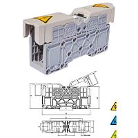 MRK 35B Силовой клеммник на DIN-рейку 35 мм.кв., болт., (зеленый) (2329) | код 1030024 | ONKA