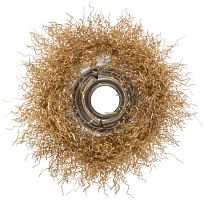 Кордщетка чашечная, гайка М14, стальная латунированная волнистая проволока 65 мм | код 39036 | КУРС