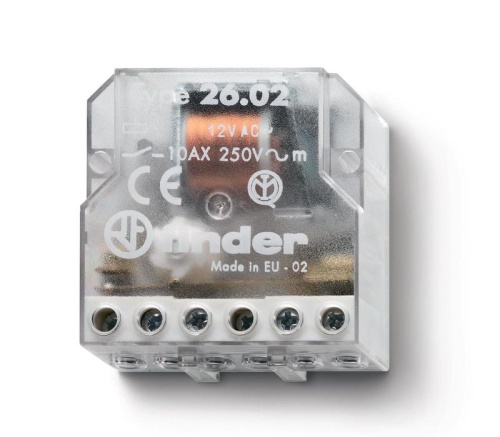 Реле шаговое электромеханич. 2NO 10А 2 состояния AgNi 230В AC монтаж в коробке IP20 | код 260282300000 | FINDER