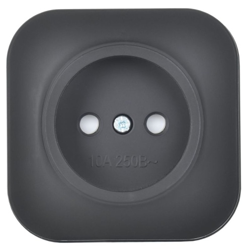 GLORY Розетка 1-местная для открытой установки без заземления с защитными шторками 10А РСш20-2-ХЧм черный матовый IEK | код ERH13-K02M-10 | IEK GLORY Розетка 1-местная для открытой установки без заземления с защитными шторками 10А РСш20-2-ХЧм черный матовый IEK | код ERH13-K02M-10 | IEK