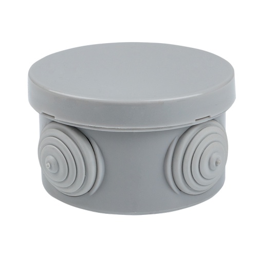 Коробка распаячная КМР-040-039 с крышкой наружная (85х40) 4 мембранных ввода IP54 розничный стикер PROxima | код plc-kmr-040-039-r | EKF