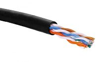 Витая пара U/UTP категория 5е 4пары 24 AWG, нг(А)-HF, внешней/внутренней прокладки, черн.305м | код 19C-U5-09BL-B305 | Eurolan
