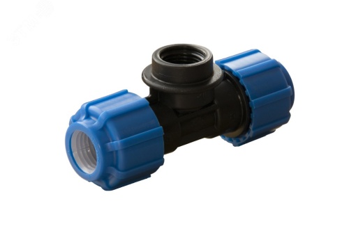 Тройник ПНД компрессионный ВР 50x1 1/4'x50 | код 52511450 | Политэк Тройник ПНД компрессионный ВР 50x1 1/4'x50 | код 52511450 | Политэк