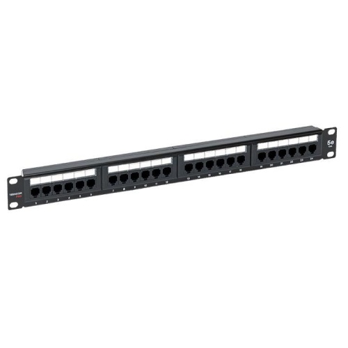 Патч-панель 19дюйм 1U кат.5E UTP неэкранир. 24 порта RJ45 Dual IDC с органайзером TERACOM PRO | код TRP-PPNL-5EUTP-C1U24 | EKF