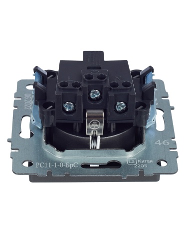 BRITE Розетка 1-местная с заземлением без защитных шторок 16А РС11-1-0-БрС сталь | код BR-R11-16-K46 | IEK фото 7