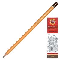 Карандаш чернографитный KOH-I-NOOR 1500, 1 шт., 7B, без резинки, корпус желтый, заточенный, 150007B01170RU | код 181042 | KOH-I-NOOR