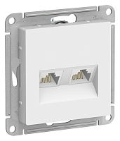 Розетка компьютерная 2-м AtlasDesign RJ45+RJ45 кат.5E механизм лотос | код ATN001385 | Systeme Electric