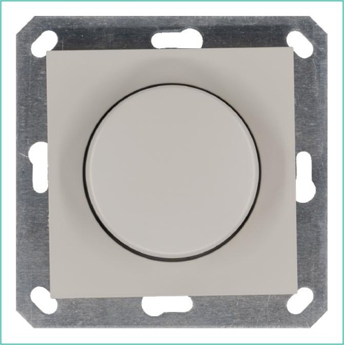 Светорегулятор поворотно-нажимной (диммер) LED 30-400Вт 1gang 2way механизм тауп Jasmart G4012T