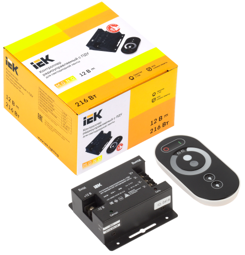 Контроллер с ПДУ радио MONO 3 канала 12В 6А 216Вт черный | код LSC1-MONO-216-RF-20-12-B | IEK фото 2