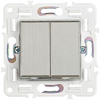 Выключатель проходной 2-кл. SKANDY 10А SK-V05N никель IEK SK-V22-0-10-K50