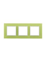 CITY Рамка 3 поста (платформа/накладка) белая/фисташковая бархат | код С513-021-001 | GUSI ELECTRIC