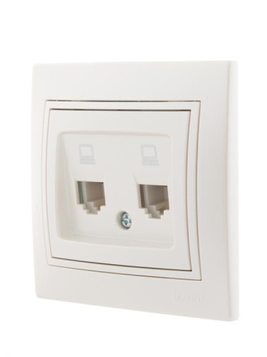 Мира Розетка RJ 45x2 жемчужно-белый | код 701-3030-141 | LEZARD фото 2 Мира Розетка RJ 45x2 жемчужно-белый | код 701-3030-141 | LEZARD фото 2