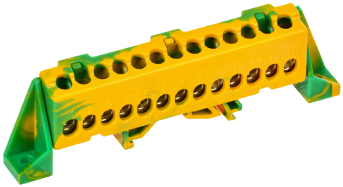 TEKFOR Шина PE земля в комб. изол. Стойка 6х9-13-ЖЗ IEK | код TF-NN10-13-DP-K52 | IEK