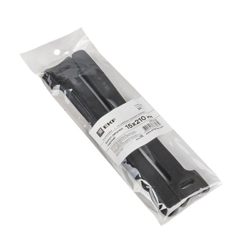 Хомут-липучка 15х210 мм черный (20 шт) PROxima | код hlct-2-b | EKF фото 3
