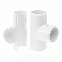 Тройник разборный белый д20мм | код PR.07320б | Промрукав