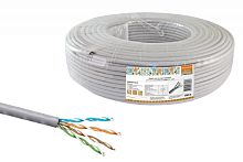 Кабель витая пара народный U/UTP Cat 5e 4х2х24AWG CCA (100м) PVC. серый ТРТС | код SQ0107-0115 | РЭМЗ ТМ
