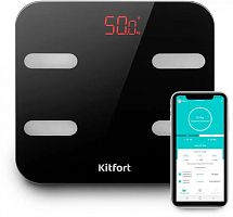 Весы напольные электронные Kitfort KT-806 макс.180кг черный | код 1466236 | KITFORT