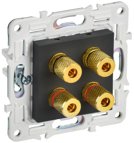 SKANDY Аудиорозетка 4-мест. SK-A01G граф. IEK | код SK-S40-K53 | IEK