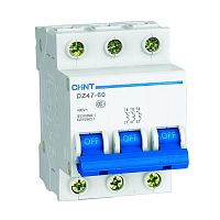 Автоматический выключатель DZ47-60 3P 63A 4.5kA х-ка C (CHINT) | код 188074 | CHINT