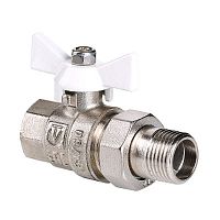 Кран шар. BASE с полусгоном 3/4" вн.-нар. белая рукоятка | код. VT.227.NW.05 | VALTEC