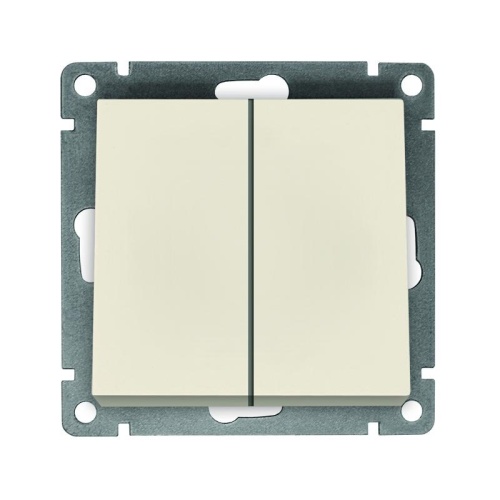 Выключатель 2-кл. СП Афина 10А IP20 механизм сл. кость (ivory) | код A0023-I | Universal