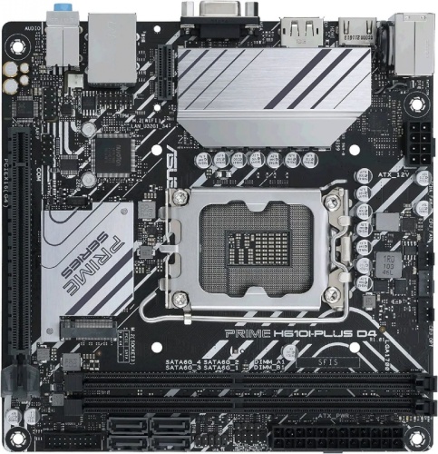 Материнская плата Asus PRIME H610I-PLUS D4-CSM Soc-1700 Intel H610 2xDDR4 mini-ITX AC`97 8ch(7.1) GbLAN+VGA+HDMI+DP | код 1837202 | Asus