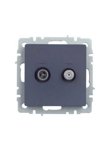 BRITE Розетка двойная TV+SAT РТВ/РСп12-БрМ маренго | код BR-AF20-O-K35 | IEK фото 7