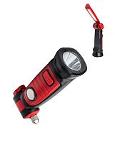 Фонарь-светильник аккумуляторный 2Вт LED+5Вт COB LED Li-ion 18650 1200мА.ч корпус ABS-пластик USB-шнур магнит на корпусе стропорез для авторемней аварийный молоток | код KOC706Lit | КОСМОС
