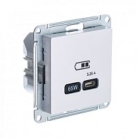 ATLASDESIGN USB РОЗЕТКА тип-С 65Вт высокоскор.заряд. QC, PD, механизм, ЖЕМЧУГ | код ATN000427 | Systeme Electric