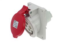Розетка встраиваемая наклонная 32A/400V/3P+E/IP44, фланец 92x100 | код CA1496 | INPIN