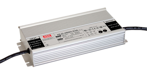 Источник питания AC-DC, 480.6Вт, IP65, вход 90…305В AC, 47…63Гц/127…431В DC, ККМ, выход 54В/8.9А, изоляция 3750В AC, в кожухе 262х125х43.8мм, -55…+90С (корпус), подстройка тока/напряжения | код HLGP-480H-54A | MeanWell