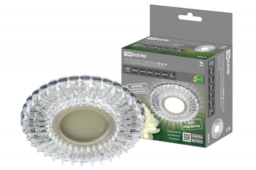 Светильник встраиваемый СВ 03-16 MR16 50Вт G5.3 LED подсветка 3 Вт зеркальный/хром TDM | код SQ0359-0146 | TDM