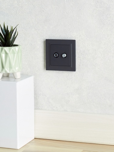 BRITE Розетка двойная TV+SAT РТВ/РСп12-БрГ графит | код BR-AF20-O-K53 | IEK фото 6