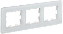 BRITE Рамка 3-мест. РУ-3-2-Бр стекло бел. RE IEK | код BR-M32-G-41-K01 | IEK