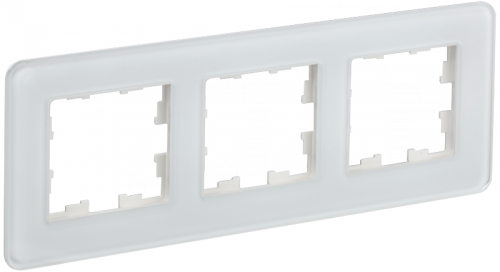 BRITE Рамка 3-мест. РУ-3-2-Бр стекло бел. RE IEK | код BR-M32-G-41-K01 | IEK