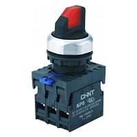 Переключатель подсвет. NP8-11XD/314, 3 полож., фикс., красн., AC110-230В(LED), 1НО+1НЗ, IP65 (R) | код 667559 | CHINT