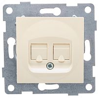 GUSI Ugra механизм розетки компьютерной RJ45, двойной, скрытая установка. Цвет бежевый. | код С11К2-003 | GUSI ELECTRIC